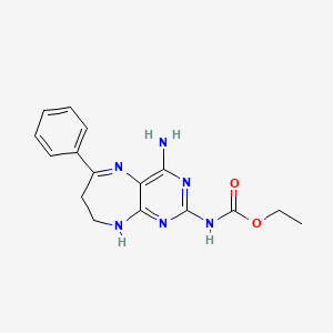 ethyl N-(4-amino-6-phenyl-8,9-dihydro-7H-pyrimido[4,5-b][1,4]diazepin-2-yl)carbamate