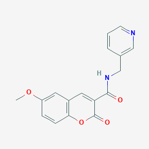 6-methoxy-2-oxo-N-(3-pyridinylmethyl)-1-benzopyran-3-carboxamide