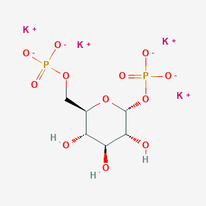 molecular formula C₆H₁₀K₄O₁₂P₂ B121201 Tetrapotassium 1,6-di-O-phosphonato-alpha-D-glucopyranose CAS No. 91183-87-8
