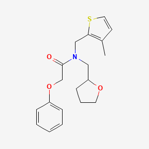 molecular formula C19H23NO3S B12120110 N-[(3-methylthiophen-2-yl)methyl]-2-phenoxy-N-(tetrahydrofuran-2-ylmethyl)acetamide 