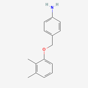 molecular formula C15H17NO B12120173 Benzenamine, 4-[(2,3-dimethylphenoxy)methyl]- CAS No. 951913-94-3