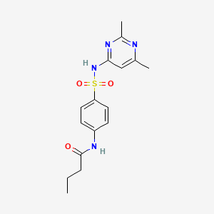 molecular formula C16H20N4O3S B12120185 N-{4-[(2,6-dimethylpyrimidin-4-yl)sulfamoyl]phenyl}butanamide 