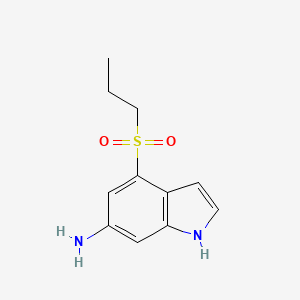 molecular formula C11H14N2O2S B12120280 1h-Indol-6-amine,4-(propylsulfonyl)- 