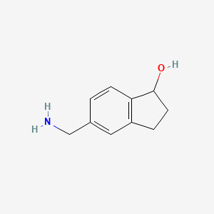 molecular formula C10H13NO B12120448 5-(Aminomethyl)-2,3-dihydro-1H-inden-1-OL CAS No. 885272-06-0