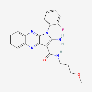 molecular formula C21H20FN5O2 B12120495 2-amino-1-(2-fluorophenyl)-N-(3-methoxypropyl)-1H-pyrrolo[2,3-b]quinoxaline-3-carboxamide 