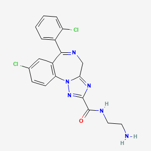 molecular formula C19H16Cl2N6O B1212050 N-(2-aminoethyl)-8-chloro-6-(2-chlorophenyl)-4H-[1,2,4]triazolo[1,5-a][1,4]benzodiazepine-2-carboxamide CAS No. 95211-91-9