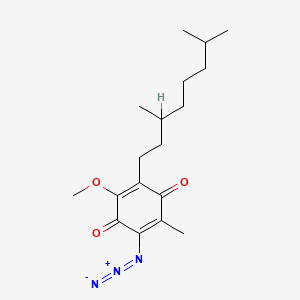 molecular formula C18H27N3O3 B1212053 3-Azido-2-methyl-5-methoxy-6-(3,7-dimethyloctyl)-1,4-benzoquinone CAS No. 95727-24-5