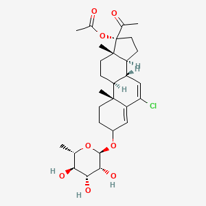molecular formula C29H41ClO8 B1212054 3-O-Rhamnosylchlormadinol acetate CAS No. 98753-25-4