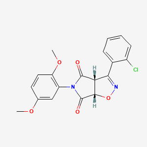 molecular formula C19H15ClN2O5 B1212058 (3aR,6aS)-3-(2-chlorophenyl)-5-(2,5-dimethoxyphenyl)-3a,6a-dihydropyrrolo[3,4-d]isoxazole-4,6-dione 