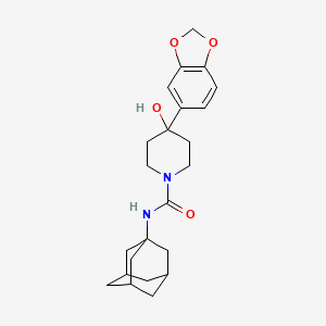 molecular formula C23H30N2O4 B1212059 N-(1-adamantyl)-4-(1,3-benzodioxol-5-yl)-4-hydroxy-1-piperidinecarboxamide 