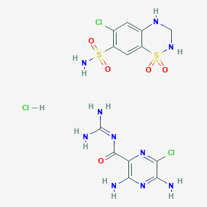 molecular formula C13H17Cl3N10O5S2 B1212061 Amiloride hydrochloride and hydrochlorothiazide CAS No. 57017-78-4