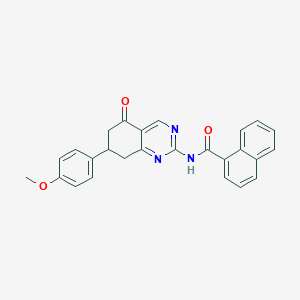 molecular formula C26H21N3O3 B12120618 N-[7-(4-methoxyphenyl)-5-oxo(6,7,8-trihydroquinazolin-2-yl)]naphthylcarboxamid e 