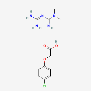 molecular formula C12H18ClN5O3 B1212067 2-(4-chlorophenoxy)acetic acid;3-(diaminomethylidene)-1,1-dimethylguanidine CAS No. 25672-33-7