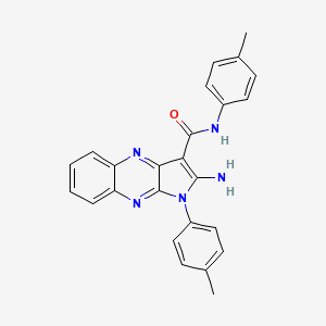 molecular formula C25H21N5O B12120672 2-amino-N,1-bis(4-methylphenyl)-1H-pyrrolo[2,3-b]quinoxaline-3-carboxamide 