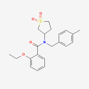 molecular formula C21H25NO4S B12120682 N-(1,1-dioxidotetrahydrothiophen-3-yl)-2-ethoxy-N-(4-methylbenzyl)benzamide 