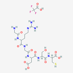 molecular formula C22H36F3N9O12S B12120694 H-Gly-arg-gly-asp-ser-cys-OH 