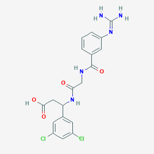 molecular formula C19H19Cl2N5O4 B1212074 3-(3,5-Dichlorophenyl)-3-[[2-[(3-guanidinobenzoyl)amino]acetyl]amino]propanoic acid 