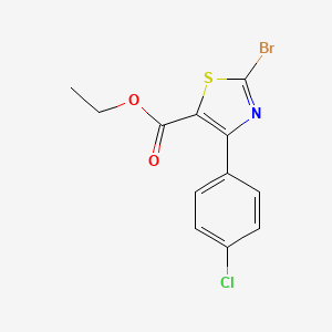 molecular formula C12H9BrClNO2S B12120764 Ethyl 2-bromo-4-(4-chlorophenyl)-1,3-thiazole-5-carboxylate 