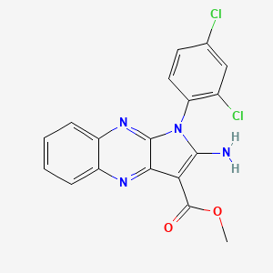 molecular formula C18H12Cl2N4O2 B12120798 methyl 2-amino-1-(2,4-dichlorophenyl)-1H-pyrrolo[2,3-b]quinoxaline-3-carboxylate 
