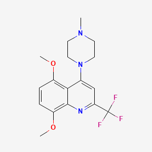 molecular formula C17H20F3N3O2 B1212082 5,8-Dimethoxy-4-(4-methyl-1-piperazinyl)-2-(trifluoromethyl)quinoline 