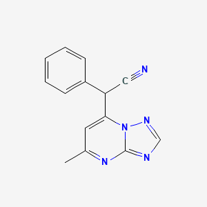 molecular formula C14H11N5 B1212084 2-(5-Methyl-[1,2,4]triazolo[1,5-a]pyrimidin-7-yl)-2-phenylacetonitrile 