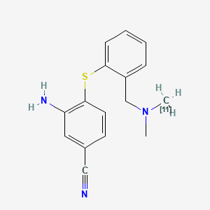 Benzonitrile, 3-amino-4-((2-((methylmethyl-11c-amino)methyl)phenyl)thio)-