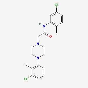 molecular formula C20H23Cl2N3O B12120892 N-(5-chloro-2-methylphenyl)-2-[4-(3-chloro-2-methylphenyl)piperazinyl]acetamid e 