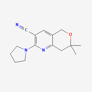 7,7-Dimethyl-2-(1-pyrrolidinyl)-5,8-dihydropyrano[4,3-b]pyridine-3-carbonitrile