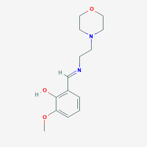 molecular formula C14H20N2O3 B12121018 Phenol, 2-methoxy-6-[(E)-[[2-(4-morpholinyl)ethyl]imino]methyl]- CAS No. 957720-26-2