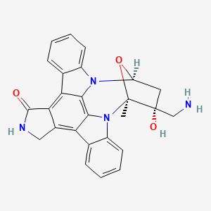 7-(Aminomethyl)-8-methyl-5,6,7,8-tetrahydro-13H-5,8-epoxy-4b,8a,14-triazadibenzo[b,h]cycloocta[1,2,3,4-jkl]cyclopenta[e]-as-indacene-7,15-diol