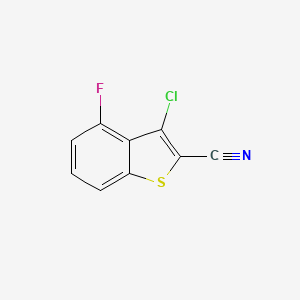 molecular formula C9H3ClFNS B12121038 3-Chloro-4-fluoro-1-benzothiophene-2-carbonitrile 