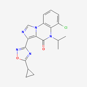 molecular formula C18H16ClN5O2 B1212106 6-Chloro-3-(5-cyclopropyl-1,2,4-oxadiazol-3-yl)-5-isopropylimidazo[1,5-a]quinoxalin-4(5H)-one CAS No. 124423-85-4