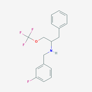 molecular formula C17H17F4NO B12121165 (1-Benzyl-2-trifluoromethoxy-ethyl)-(3-fluoro-benzyl)-amine 