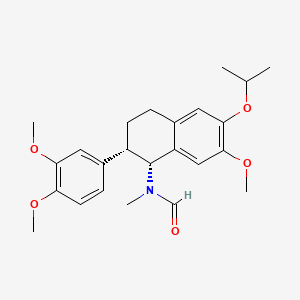 molecular formula C24H31NO5 B1212121 cis-2-(3,4-Dimethoxyphenyl)-6-isopropoxy-7-methoxy-1-(N-methylformamido)-1,2,3,4-tetrahydronaphthalene CAS No. 88114-56-1