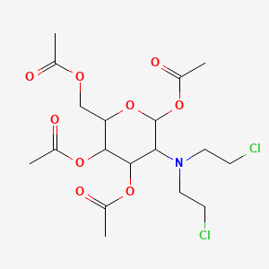 molecular formula C18H27Cl2NO9 B1212128 [3,4,6-Triacetyloxy-5-[bis(2-chloroethyl)amino]oxan-2-yl]methyl acetate CAS No. 56879-48-2