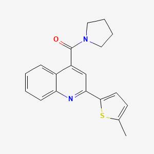 molecular formula C19H18N2OS B1212130 [2-(5-Methyl-2-thiophenyl)-4-quinolinyl]-(1-pyrrolidinyl)methanone 
