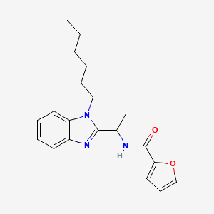 molecular formula C20H25N3O2 B1212136 N-[1-(1-hexyl-2-benzimidazolyl)ethyl]-2-furancarboxamide 