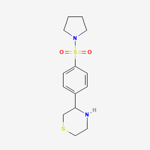 molecular formula C14H20N2O2S2 B12121392 Thiomorpholine, 3-[4-(1-pyrrolidinylsulfonyl)phenyl]- CAS No. 1082893-18-2
