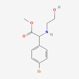 molecular formula C11H14BrNO3 B12121444 Benzeneacetic acid, 4-bromo-alpha-[(2-hydroxyethyl)amino]-, methyl ester CAS No. 1344687-92-8