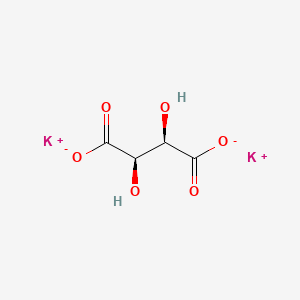 molecular formula C4H4O6K2·½H2O<br>K2C4H4O6<br>C4H4K2O6 B1212149 Potassium tartrate CAS No. 147-78-4