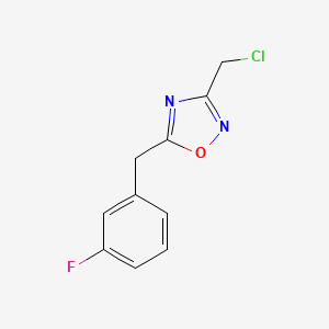 molecular formula C10H8ClFN2O B12121649 3-(Chloromethyl)-5-(3-fluorobenzyl)-1,2,4-oxadiazole 