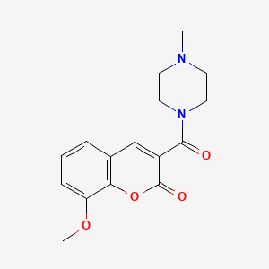 molecular formula C16H18N2O4 B12121658 8-Methoxy-3-[(4-methylpiperazinyl)carbonyl]chromen-2-one 