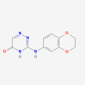 molecular formula C11H10N4O3 B12121685 3-(2,3-Dihydro-1,4-benzodioxin-6-ylamino)-1,2,4-triazin-5-ol 