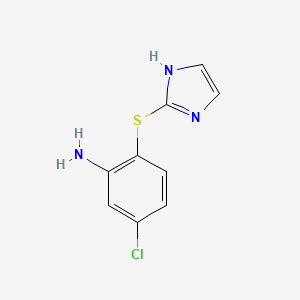 molecular formula C9H8ClN3S B12121690 Benzenamine, 5-chloro-2-(1H-imidazol-2-ylthio)- CAS No. 88251-69-8