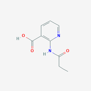 molecular formula C9H10N2O3 B12121720 2-Propanamidopyridine-3-carboxylic acid 
