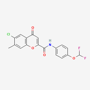 molecular formula C18H12ClF2NO4 B12121723 6-chloro-N-[4-(difluoromethoxy)phenyl]-7-methyl-4-oxo-4H-chromene-2-carboxamide 