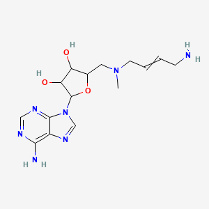 molecular formula C15H23N7O3 B1212173 2-[[4-Aminobut-2-enyl(methyl)amino]methyl]-5-(6-aminopurin-9-yl)oxolane-3,4-diol 