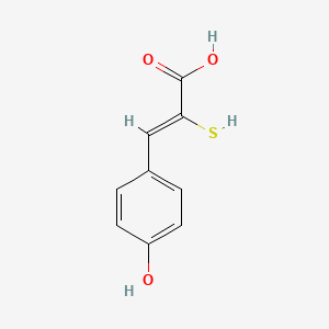 molecular formula C9H8O3S B12121744 3-(4-Hydroxyphenyl)-2-sulfanylpropenoic acid 