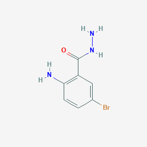 molecular formula C7H8BrN3O B12121814 2-Amino-5-bromobenzohydrazide 