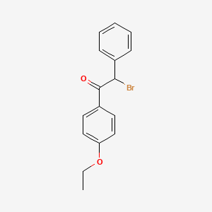 molecular formula C16H15BrO2 B12121835 Acetophenone, 2-bromo-4'-ethoxy-2-phenyl- CAS No. 20458-79-1